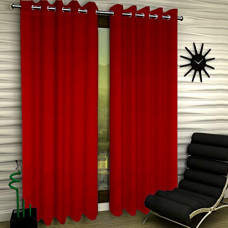 Deals, Discounts & Offers on  - Heart Home Zig Zag Design 2 Pieces Sheer Door Curtains Linen Look Semi Transparent Voile Grommet Elegance Curtains For Living Dining Room, Bedroom Drapes 48 x 84 Inch Long, (Red) - CTHH7330,Standard