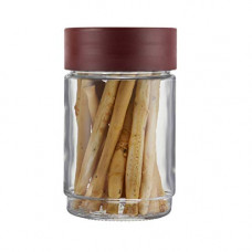 Deals, Discounts & Offers on  - Cello Modustack Glassy Storage Jar, Stackable, Clear, 750ml, Maroon, Medium (Model Number: CLO_GLS_MDUSTCK_750ML_MRN)