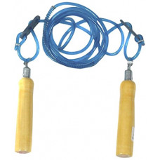 Deals, Discounts & Offers on Accessories - StarX Wooden Handle Skipping Rope, Adult (Blue/Yellow)
