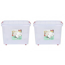 Deals, Discounts & Offers on  - ARISTO Multipurpose Plastic Rectangular 25 Ltr Storage Box/Container - Pack of 2 (Transparent), standard