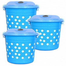 Deals, Discounts & Offers on  - WONDER Plastic Prime Delco 666 Container Set, 3 Pcs Container 16 Ltr, Blue Color, Made In India, KBS02584, Standard