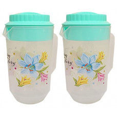 Deals, Discounts & Offers on  - Kuber Industries Floral Design Plastic Water Jug, 2-Pieces, Green