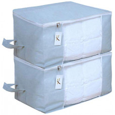 Deals, Discounts & Offers on Storage - Kuber Industries Non Woven Underbed Storage Organiser Set, Grey (Underbedorga05) - 2 Piece