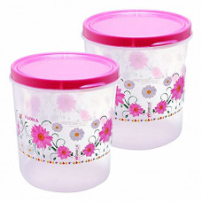 Deals, Discounts & Offers on  - Wonder Conti 110 Plastic Container Set, Set of 2 Pc, 10 Ltr, Floral Print, Pink Color, Made in India