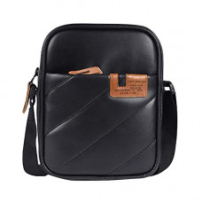 Deals, Discounts & Offers on  - Gear Pleat Faux-Leather Messenger Sling Bag (Black) (MSGPLEAT00101)