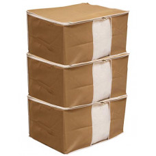 Deals, Discounts & Offers on  - Kuber Industries 3 Piece Non Woven Saree Cover Set, Brown