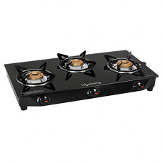 Deals, Discounts & Offers on  - Lifelong LLGS18 Glass Top 3 Burner Gas Stove, Manual Ignition, LPG Compatible, Black (ISI Certified, Door Step Service, 1 Year Warranty)