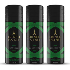 Deals, Discounts & Offers on Beauty Care - FRENCH ESSENCE Recharge Deodorant Body Spray For Men & Women 200 ML, Long Lasting Unisex Perfume | Perfect For Everyday Use (Pack of 3)