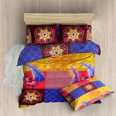 Deals, Discounts & Offers on  - Bombay Dyeing Felix 136 TC Microfibre Double Bedsheet with 2 Pillow Covers (Blue)