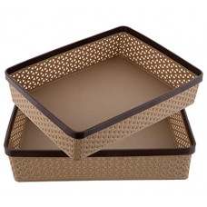 Deals, Discounts & Offers on  - Kuber Industries Plastic 2 Pieces Solitaire Stationary Office Tray, File Tray, Document Tray, Paper Tray A4 Documents/Papers/Letters/folders Holder Desk Organizer (Coffee)- CTKTC043765
