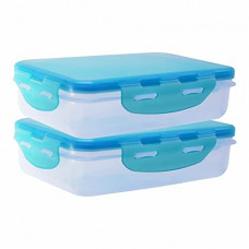 Deals, Discounts & Offers on  - Wonder Plastic Prime Klick N Seal 501 Air Tight Container, Set of 2, 1000 ml, Green Color, Made in India, KBS00483