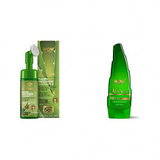 Deals, Discounts & Offers on Beauty Care - WOW Skin Science Aloe Vera Foaming Face Wash With Built-In Face Brush For Deep Cleansing - No Parabens, Sulphate, Silicones & Color, 100 ml & Pure Aloe Vera Gel - Ultimate