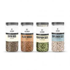 Deals, Discounts & Offers on  - SETHJI Raw Seeds For Eating (Chia, Flax, Pumpkin, Sunflower) | Diet Snacks - (100gm * 4 Jar) (Super Saver Combo)