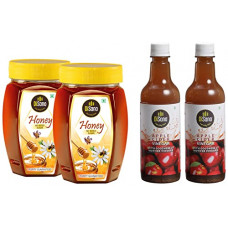 Deals, Discounts & Offers on  - DiSano Pure Honey 1 Kg (2 x 500gm) & Apple Cider Vinegar (ACV) with Mother Vinegar, Raw, Unfiltered, Undiluted - 1000 ml (2 x 500ml)