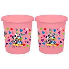 Deals, Discounts & Offers on  - Kuber Industries Disney Team Mickey Print Plastic 2 Pieces Dustbin/ Garbage Bin/ Waste Bin, 5 Liters (Pink) -HS_35_KUBMARTS17318