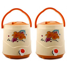 Deals, Discounts & Offers on  - Kuber Industries 2 Pieces Plastic Insulated Water Camper, Jug/Cooler with Lid, 7 litres (Cream) - CTKTC034582