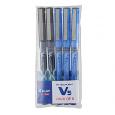 Deals, Discounts & Offers on Stationery - Pilot V5 Roller Ball Pen Pack of 5 (3 Blue , 2 Black ) (9000030080)