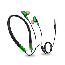 Deals, Discounts & Offers on  - Hitage Active fir Sport Earphone Neckband Wired with mic - NBH-725 (Green)