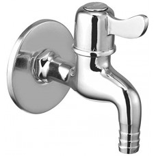 Deals, Discounts & Offers on Home Improvement - Oleanna Omcnbc Magic Brass Quarter Turn Fittings Nozzle Bib Cock Short Body Taps (Silver, Chrome Finish)