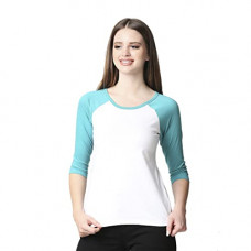 Deals, Discounts & Offers on Women - [Size S] Bewakoof Women's Colorblock 3/4th Sleeve Round Neck T-Shirt