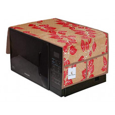 Deals, Discounts & Offers on  - Kuber Industries Leaf Design PVC Microwave Oven Top Cover 25 Litre with Utility 4 Pockets (Gold) - CTKTC45660