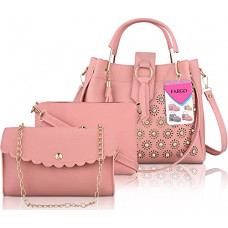 Deals, Discounts & Offers on  - Fargo Handbag For Women And Girls Combo Set Of 3 (Diamond)