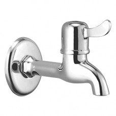 Deals, Discounts & Offers on Home Improvement - Oleanna Magic Brass Quarter Turn Fittings Long Body Bib Cock Bathroom Taps (Silver, Chrome Finish)
