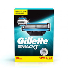 Deals, Discounts & Offers on Health & Personal Care - Gillette Mach 3 Shaving Blades- Pack of 10 (Cartridges)