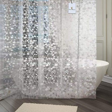 Deals, Discounts & Offers on  - Kuber Industries Polyvinyl Chloride Polka Dots Door Curtain with 8 Rings, 7 feet, White