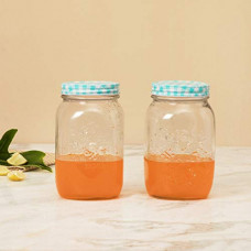 Deals, Discounts & Offers on  - Home Centre Peroni-Cuba Printed Glass Jar -1000ml - 9.5 cm x 16 cm