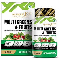 Deals, Discounts & Offers on  - MuscleXP Multi Greens and Fruits Multivitamin with Fruit, Vegetable and Herbal Blend - 60 Tablets