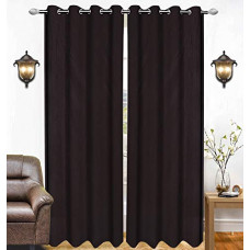 Deals, Discounts & Offers on  - Kuber Industries 2 Pieces Polyester Eyelet Door Curtain 7 Feet (Brown)-CTKTC14240