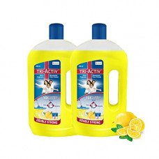Deals, Discounts & Offers on  - Tri-Activ Double Strong Disinfectant Floor Cleaner | Half Cap Only | 10X Cleaning with 99.9% Germ kill | Citrus Fragrance - Pack of 2 (1000ml x 2 Units)