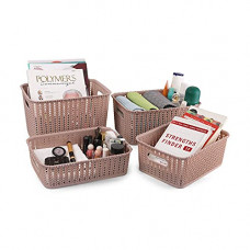 Deals, Discounts & Offers on  - Cello Style Knit Basket Without Lid, Set of 4, Beige,Plastic