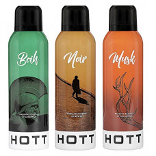 Deals, Discounts & Offers on Beauty Care - HOTT Mens Deodorant 200ml (Pack of 3-200 ml each)