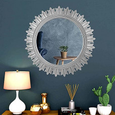 Deals, Discounts & Offers on  - Efinito 44 cm Silver Designer Mirror