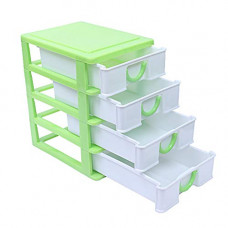 Deals, Discounts & Offers on  - Heart Home Plastic Four Layer Drawer Storage Cabinet Box (Green)- CTHH21675
