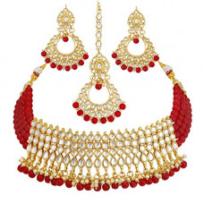 Deals, Discounts & Offers on Women - Sukkhi Incredible Gold Plated Wedding Jewellery Kundan Choker Necklace Set