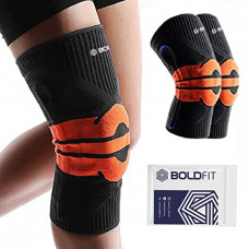 Deals, Discounts & Offers on  - Boldfit Knee Support with Silicone Pad and Dual Spring Knee Sleeve Silicone Ring and Spring for Patella, Joint Pain Relief, Jogging, Recovery Knee Cap with Pad-Spring