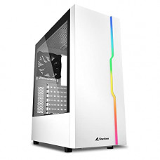 Deals, Discounts & Offers on  - Sharkoon RGB Slider Mid Tower PC Computer Case I Support Mini-ITX, Micro-ATX, ATX, EATX Motherboard I Side Panel Tempered Glass with 1 x 120 mm Fan (pre-Installed) - White