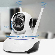 Deals, Discounts & Offers on Electronics - MJDCNC WiFi Wireless HD IP Security Camera CCTV [Watch Live Demo] | Two Way Communication | Night Vision Camera | Supports Upto 128 GB SD Card [Dual Antenna]