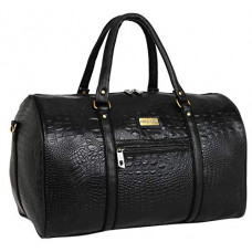 Deals, Discounts & Offers on  - Fur Jaden Black Textured Leatherette Weekender Travel Duffle Bag