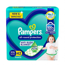 Deals, Discounts & Offers on Baby Care - Pampers All round Protection Pants, Double Extra Large size baby diapers (XXL) 42 Count, Anti Rash diapers, Lotion with Aloe Vera