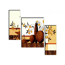 Deals, Discounts & Offers on  - SAF 6MM Flower Pot Set of 3 Panel Painting(SANFJM1199) SAFJM1199