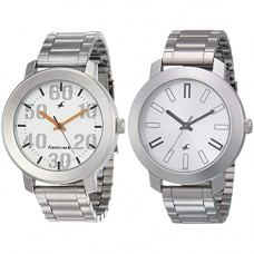 Deals, Discounts & Offers on Men - Fastrack Analog Men White Dial & Silver Dial (NK3121SM01 + NK3120SM01)