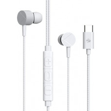 Deals, Discounts & Offers on Headphones - ZEBRONICS Zeb-Buds C2 in Ear Type C Wired Earphones with Mic, Braided 1.2 Metre Cable, Metallic Design, 10mm Drivers, in Line Mic & Volume Controller (White)