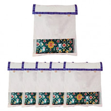 Deals, Discounts & Offers on  - HomeStrap Set of 6 Cotton Foldable Single Saree Covers / Clothes Storage Bag / Wardrobe Organizer With Transparent PVC Window For Suit, Dress,& Accessories (White)