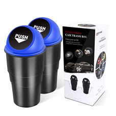 Deals, Discounts & Offers on  - YIOVVOM Vehicle Automotive Cup Holder Garbage Can Small Mini Trash Bin Car Trash Garbage Can For Car Office Home (Blue- 2 PCS)