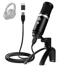 Deals, Discounts & Offers on  - USB Microphone, FFUNX Computer Cardioid Condenser PC Gaming Mic with Tripod Stand & Pop Filter For Streaming, Podcasting, Vocal Recording, Compatible with Laptop&PC&Andriod Mobile (Black)