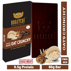 Deals, Discounts & Offers on  - BOGATCHI Healthy Oats 70% Dark Chocolate Bar Crunchy Flavor , Low Carbs, Keto Chocolate, 80g